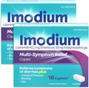 Imodium Multi- symptom Relief kapsler med Loperamid Hydroklorid og Simeticon, Anti- Diarrheal Medicin til behandling af diarré, gas, bloating, kramper & tryk, 2 pakker