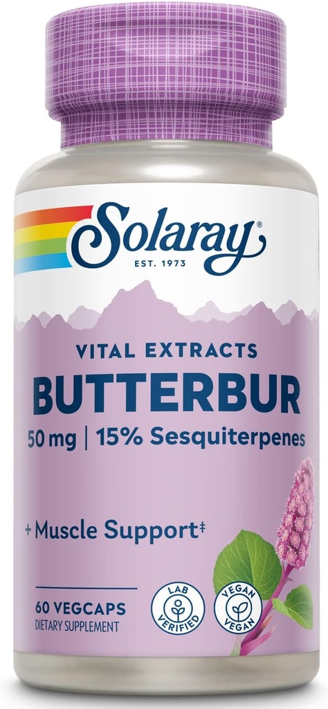 Solaray Butterbur Extract 50 mg 60 Veg caps (Pack of 2)