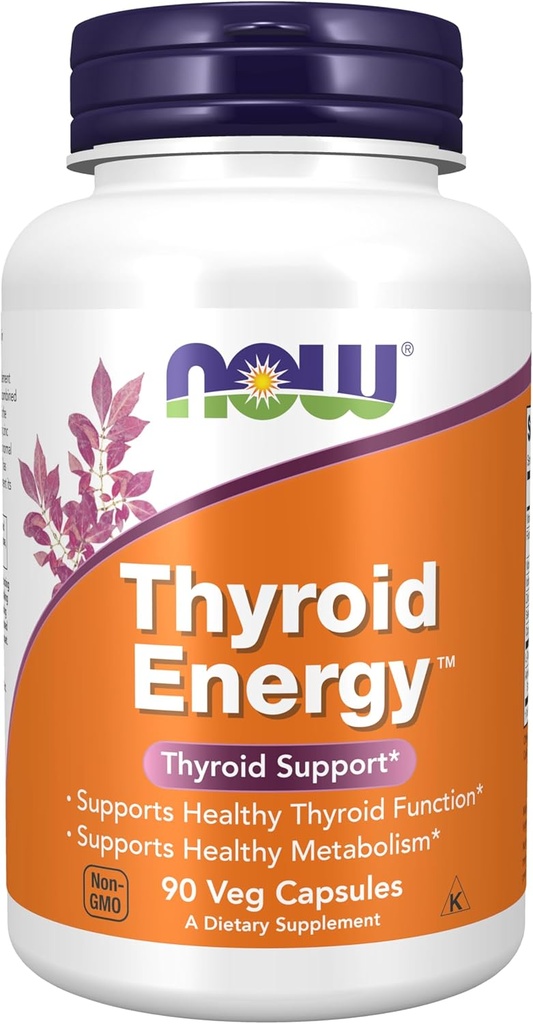 Now Foods Supplements, Thyroid Energy ™, Jod og Tyrosin plus Selenium, Zink og kobber, 90 Veg kapsler