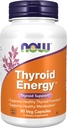 Now Foods Supplements, Thyroid Energy ™, Jod og Tyrosin plus Selenium, Zink og kobber, 90 Veg kapsler