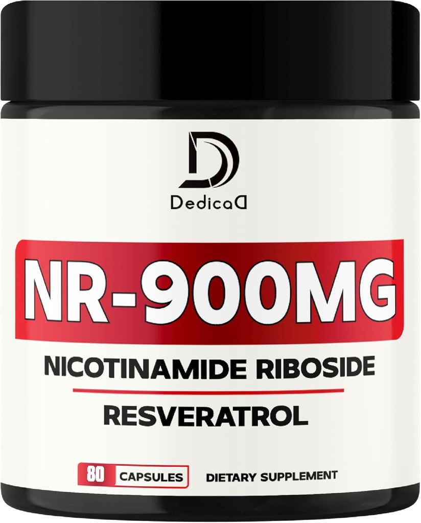 NAD Nicotinamid Riboside Resveratrol 900mg Plus Resveratrol 100MG - Cellular Production & Restoration, Aging Well, Samlet Vitalitet - 80 kapsler