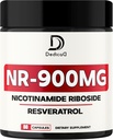 NAD Nicotinamid Riboside Resveratrol 900mg Plus Resveratrol 100MG - Cellular Production & Restoration, Aging Well, Samlet Vitalitet - 80 kapsler