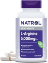 Natrol L- Arginin 5000 mg, Kosttilskud til mænds sundhed, L- Arginin Supplement, 90 tabletter, 18 dages forsyning