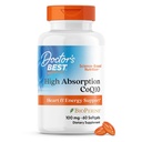 Doctor 's Best High Absorption CoQ10 med BioPerine, Gluten Free naturligt gæret, Heart Health & Energy Production, 100 mg, 60 SoFTGels
