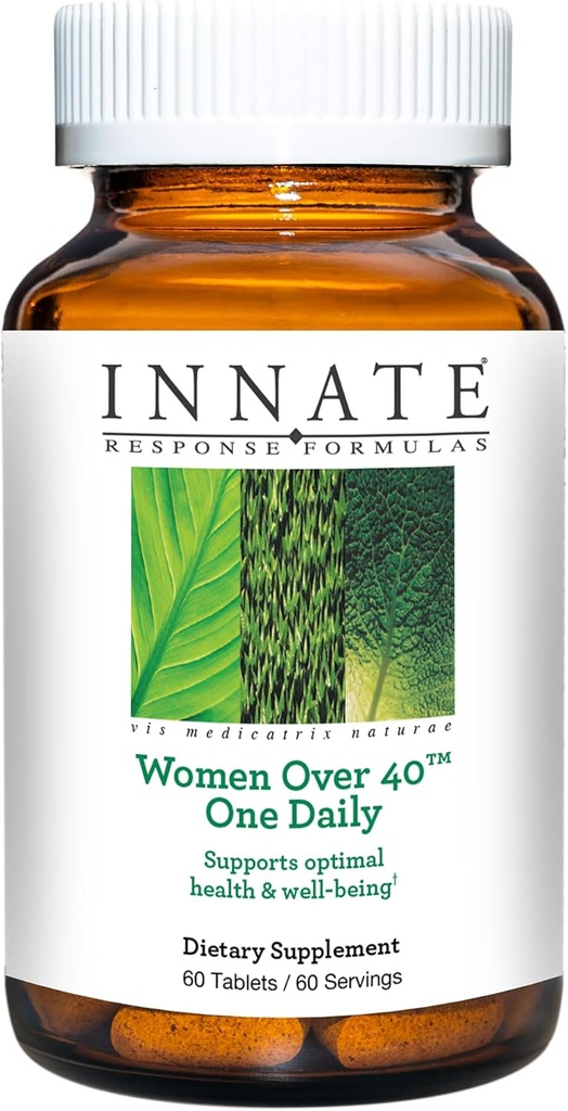 INNATE Response Formulas Women Over 40 One Daily - Daily Multivitamin For Women Over 40 - With Vitamins A, C, and E - Vegetarian, Non-GMO - Made Without 9 Food Allergens - 60 tablets (60 Servings)