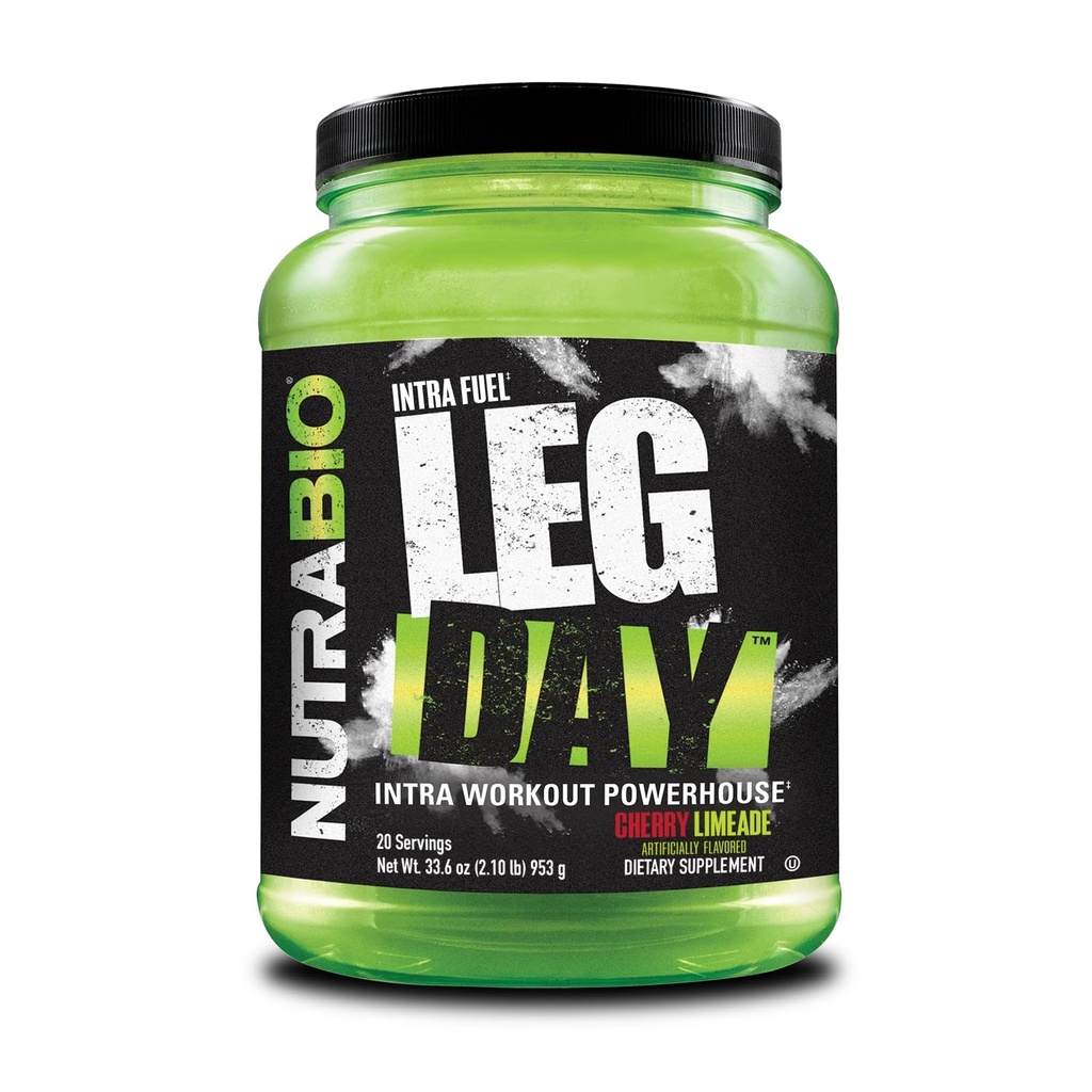 NutraBio Leg Dag Intra Workout Powder - Avanceret Carb supplement med Cluster Dextrin & Elektrolytes - Carb Powder med EAA / BCAA - Cyklisk Dextrin for ydeevne - Cherry Lime, 20 Servere