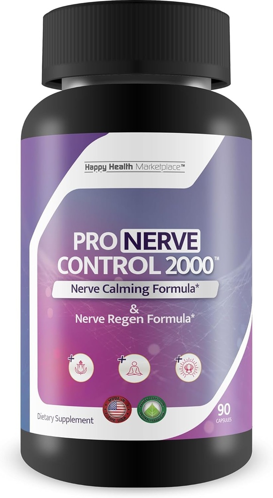 Pro Nerve Control 2000 - Nerve Support - Fremme sund nerve Control & Nerve funktion med nerve Support Vitaminer & Antioxidanter - Nerve Pain Kosttilskud til nerve Health Support