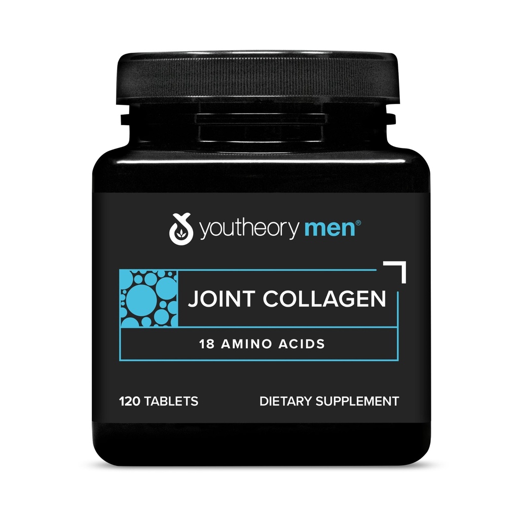 Youtheory Men’s Joint Collagen - Hydrolyzed Collagen Peptides Capsules - with Amino Acids & Natural Ingredients - Supports Muscle & Joint Health* - 120 Tablets (60-Day Supply)