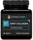 Youtory mænds Joint Collagen med 18 Aminosyrer - Hår, Nail, Muscle, Bone & Joint Support - med Boswellia Extract, Ginger & Black Pepper * - 120 tabletter (60- Day Supply)