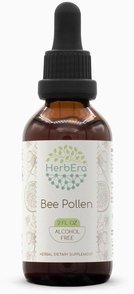 Bee Pollen B60 Alkohol- Free Herbal Extract Tinktur, Super- koncentreret Bee Pollen (Bee Pollen) Tørret Pollen (2 fl oz)
