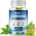 L- Theanine Gummies 400mg, Chewable Theanine Supplement for voksne & Børn 4 +, Natural Stress Relief, zzZ & Focus Supplement, Vegan, Lavsukker, Non- Drowsy, Lemon Flavor, 60 Chewables