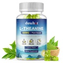L- Theanine Gummies 400mg, Chewable Theanine Supplement for voksne & Børn 4 +, Natural Stress Relief, zzZ & Focus Supplement, Vegan, Lavsukker, Non- Drowsy, Lemon Flavor, 60 Chewables