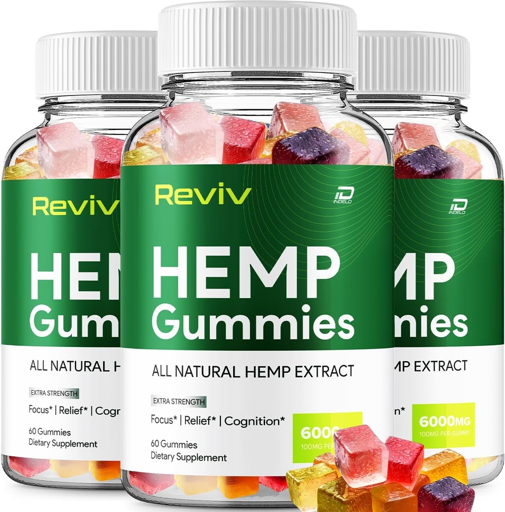 Reviv Hamp - med Hamp Seed Extract RevivHemp Gummies Tinnitus Herbal Supplement, Sundhed og Wellness Support, All Natural Reviv Gummy (3 Pack - 180 Gummies)