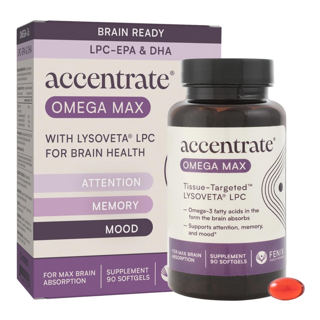Omega Max w / LYSOVETA LPC MEP 124; EPA & DHA Kosttilskud til hjerne & retina sundhed
