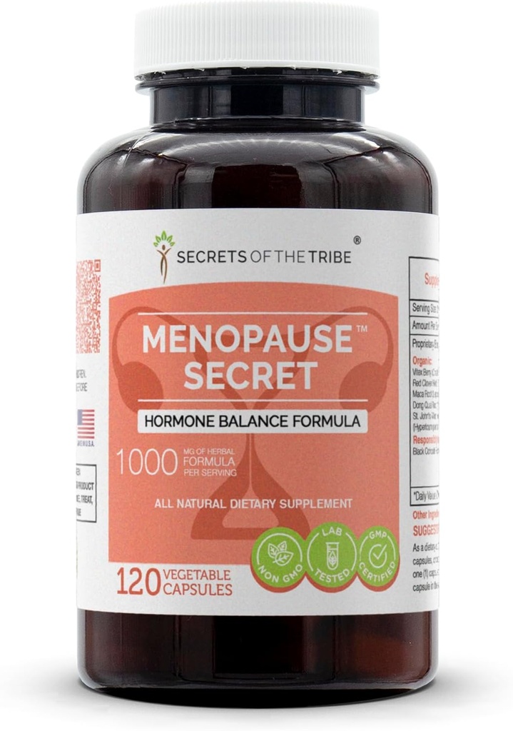 Secrets of the Tribe - Menopause Secret, Hormone Balance Formel, Herbal Supplement Blend (120 kapsler)