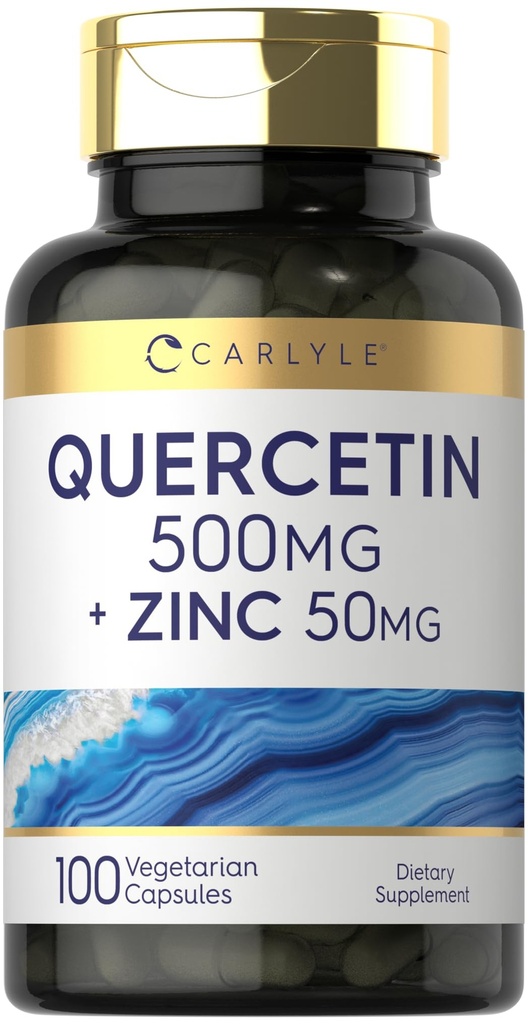 Carlyle Quercetin 500 mg kapsler med 50mg Zink125; 100 greve 124; Non- GMO og Gluten Free Supplement