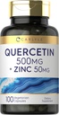 Carlyle Quercetin 500 mg kapsler med 50mg Zink125; 100 greve 124; Non- GMO og Gluten Free Supplement