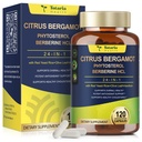 Citrus Bergamot Supplement for High Cholesterol - Italian Citrus Bergamot & Plant Sterols Stanols Natural Way to Balance Cholesterol Level, Vegan, Non-GMO, 120 Counts