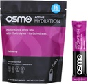 Osmo Active Hydration Electrolyte Powder - Inkluderer natrium, Magnesium, Kalium, Carbs & Vitaminer, Alle naturlige ingredienser, 3X Hurtigere Hydration, Øger magt & Endurance - 16 Pakker, BlackBerry