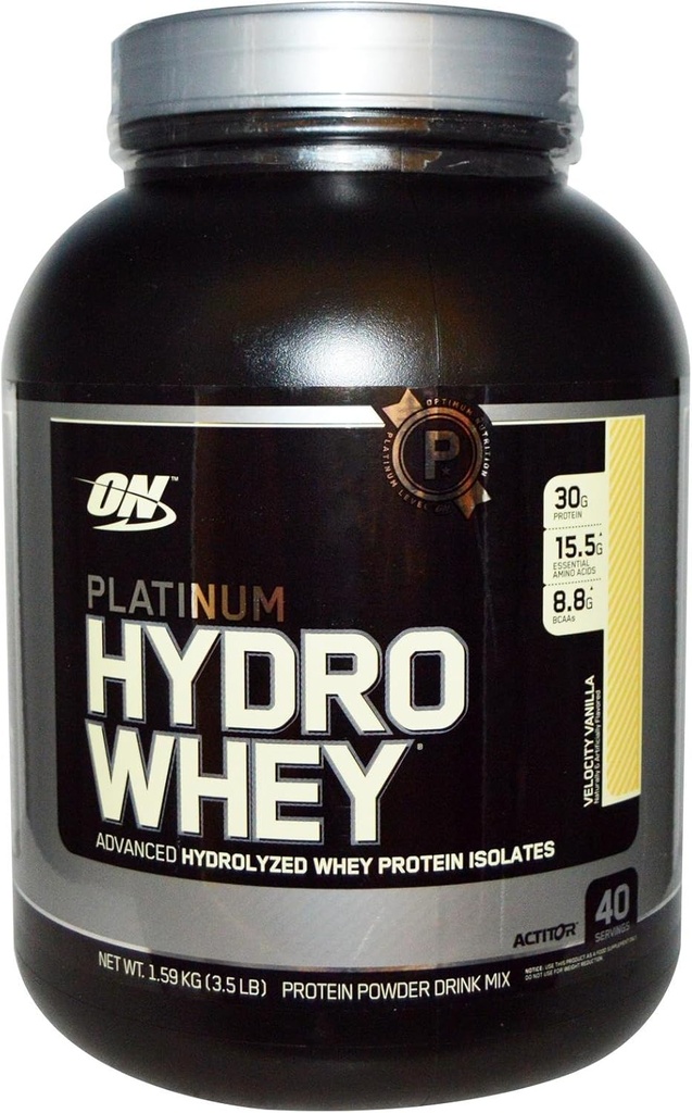 Optimal ernæring 100% Platinum Hydro Whey Hastighed Vanilla 3.5lb Protein