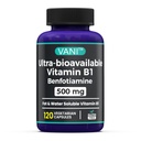 VANI 500MG Benfotiamin med B1, 5X tid fedt og vand Opløselig Thiamin B1 supplement - tredjepart testet, ingen gluten (120 kapsler)