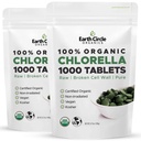 Organic Chlorella Tablets 1000 Greve Note 124; High Potency Superfood Note 124; Chlorophyll Pills fra 100% Pure Green Algae