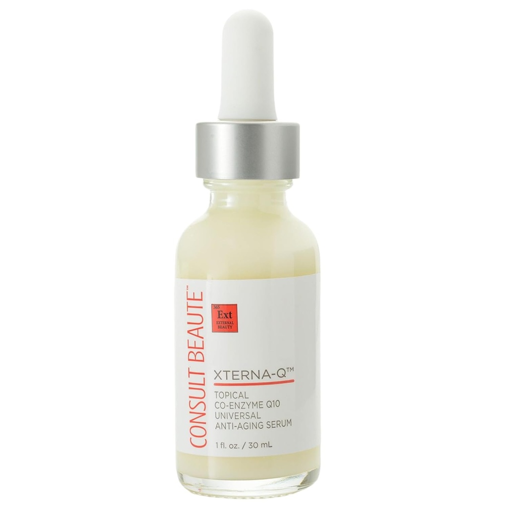 Konsulent Beaute XTERNA- Q COEnzyme Q10 Anti- Aging Serum til ansigt og hals, Smoothing CoQ10 Peptider, Bergamot Fruit Oil, Antioxidant Hudpleje 1 Fl. Oz.