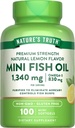Nature's Truth Mini Fish Oil Omega 3 | 1340 mg | 100 Softgels | Burpless Lemon Flavor | Non-GMO & Gluten Free Supplement