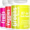 SHIZAM Super Green Fruit & Veggie Capsules Measures 124; Superfood Daily Super Green Blend Fruits & Grøntsager Supplements Measures 124; Frugt og Grøntsager Supplement Pulver Alt Measures 124; Organic Supergreens Super Foods Veggies