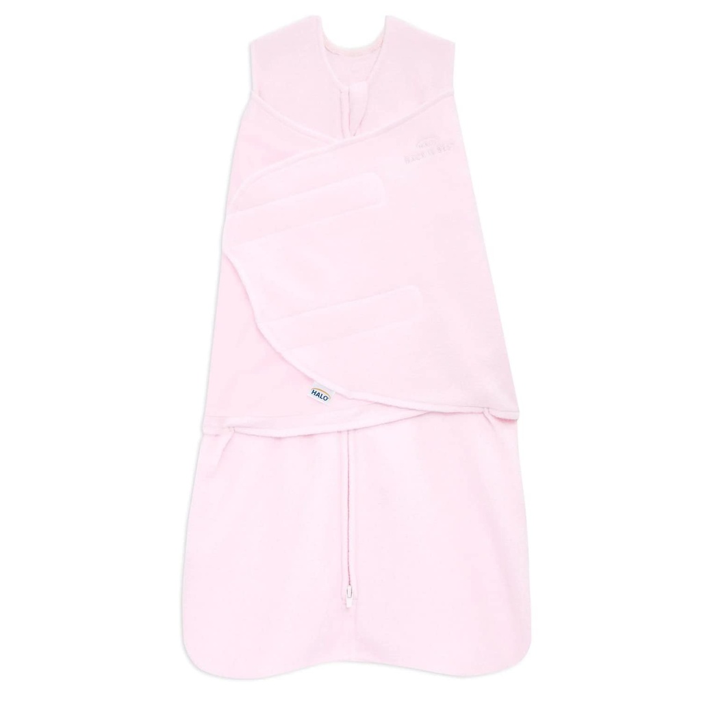 HALO micro- Fleece Sleepsack Swadle, 3-Way justerbar Wearable Blanket, TOG 3.0, Soft Pink, Preemie
