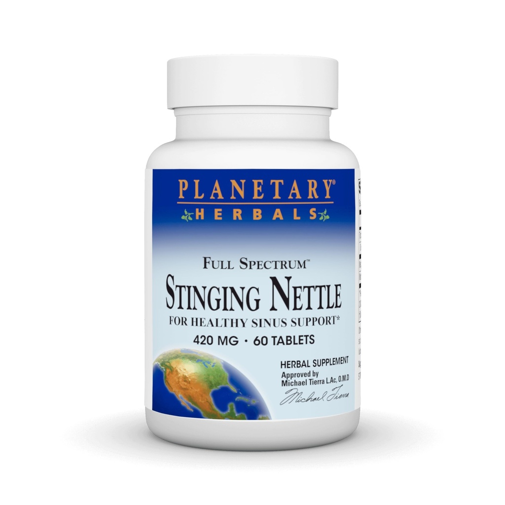 Planetariske Herbals Fuld Spectrum Stinging Nettles, for Sund Sinus Support * 420mg - 60 tabletter