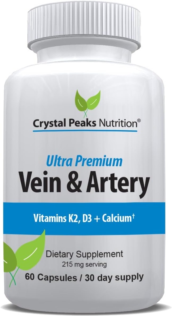 Vein & Artery Supplement - Blood Flow Supplement med calcium - Blood Circulation Support for mænd, kvinder - Cirkulation og Vein Support - 60 ct