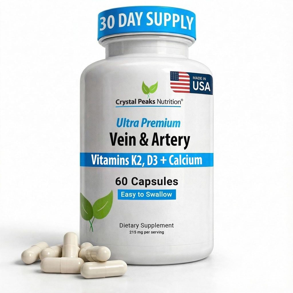 Vein & Artery Supplement - Blood Flow Supplement med calcium - Blood Circulation Support for mænd, kvinder - Cirkulation og Vein Support - 60 ct