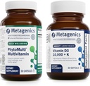 Metagenics Bundle - PhytoMulti & D3 10.000 + K - 60 kapsler PhytoMulti for mænd og kvinder - 60 softgels af D3 10.000 + K for immunforsvar, ben sundhed og hjerte sundhed