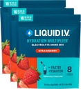 Flydende I.V. ® Hydration Multiplier - Jordbær Name 124; Elektrolyte Powder Drink Mix Blandet 124; 3 Pack (48 Servering)