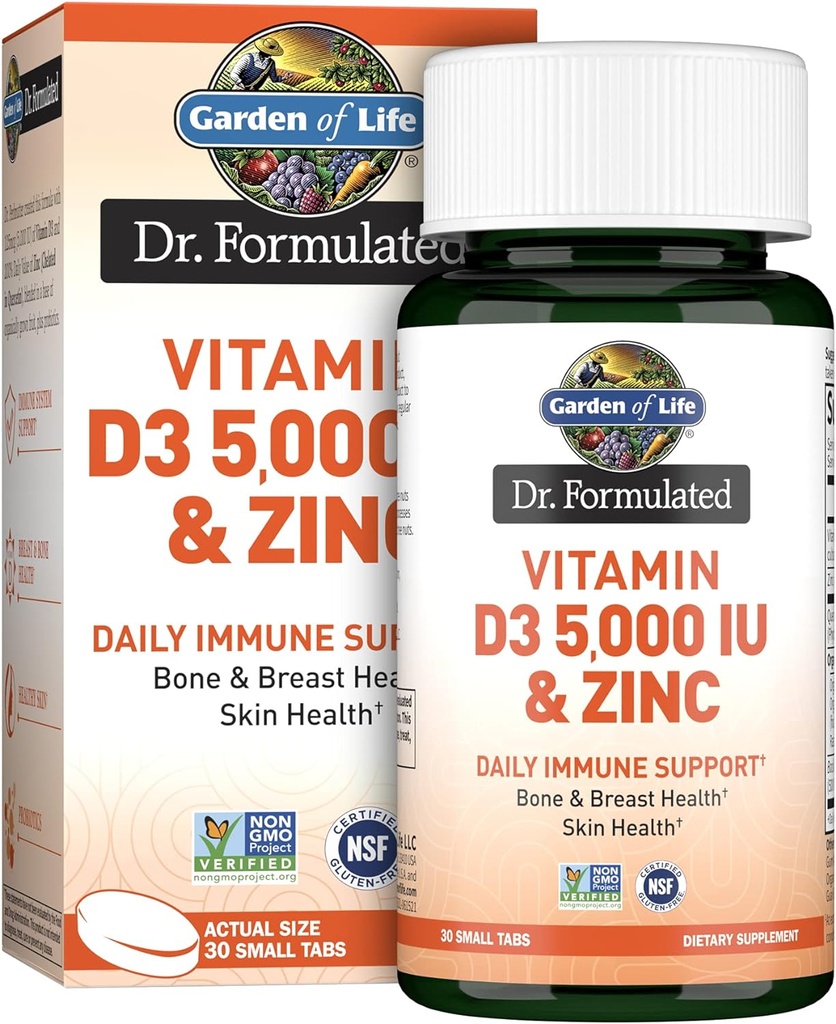 Livets have Quercetin Zink En gang daglig immunforsvar supplement med vitamin D3 for ben sundhed, bryst sundhed & hud sundhed - Dr. Formuleret - Gluten fri, ikke GMO - 30 Mini Tabs