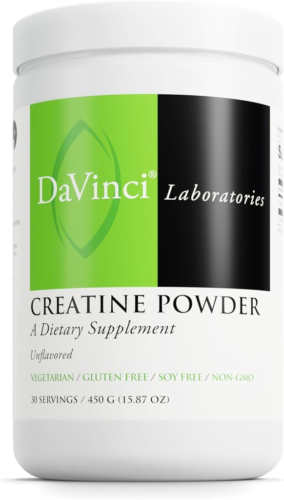 DAVINCI LABS Creatinin Powder - Aminosyredrik pulver til muskel & hjerne sundhed * - Vegetar, Gluten- Free & Soy- Free - Unflavored, 90 Serveringer