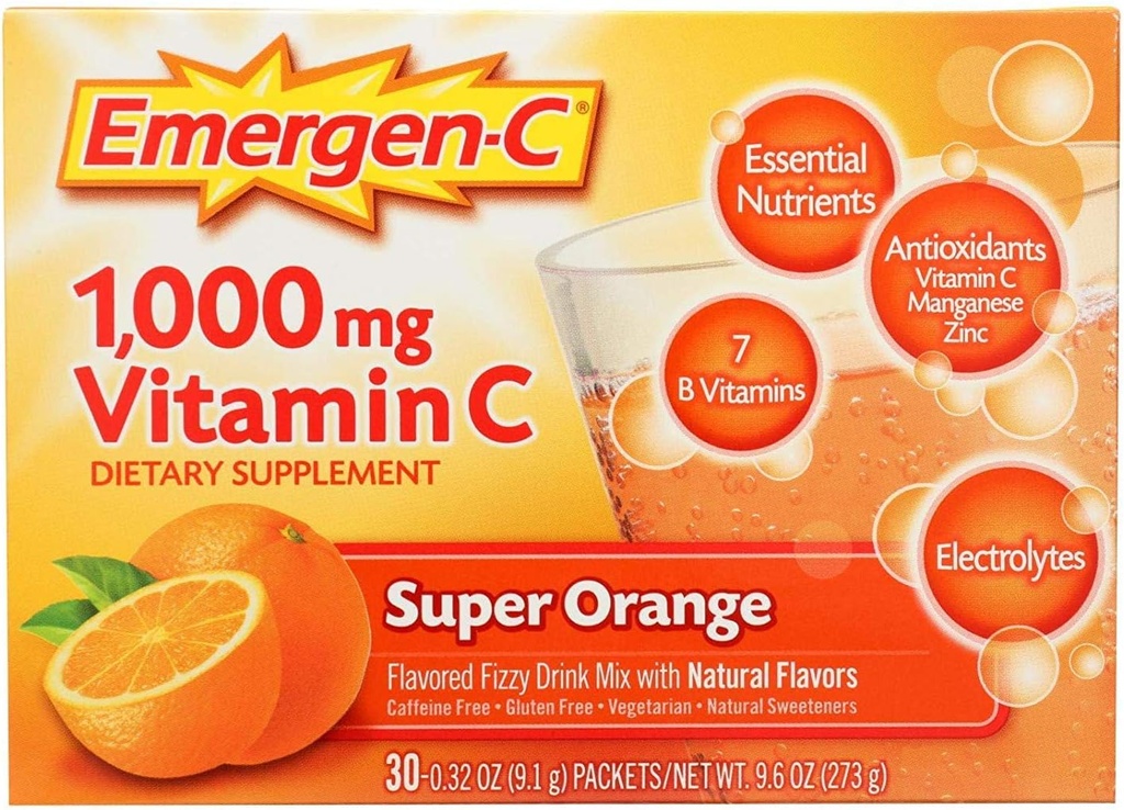 Emergen- C Super Orange, 0,32 Ounce (pakke med 30)