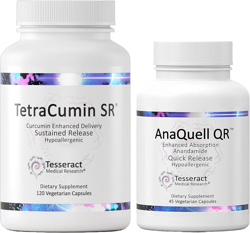 Tesseract Medical Research TetraCumin SR Fælles Support & AnaQuell QR, Stress Relief & Mood Support Supplement