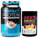 Nutrologi TRIPACT Protein Powder, 7- in-1 Meal Erstatning Shake, Vanilla Latte Cinnamel Flavor (40 Servere) Beet Natural O2, Pre Workout Powder, Passion Fruit Flavor (30 Servere)