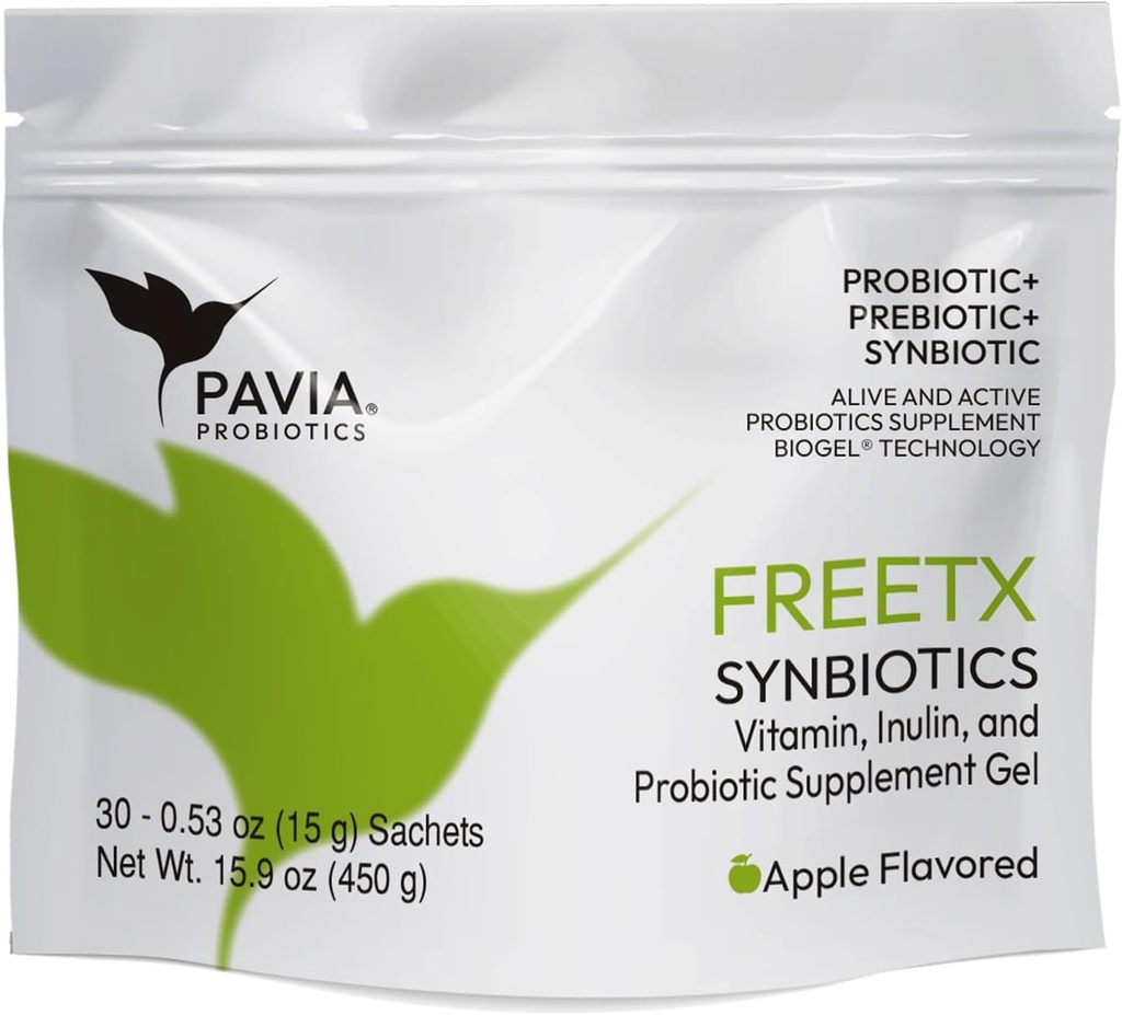 XAVIAX-124; Probiotisk Gel-124; Gut Health Supplements-124; 1 Million CFU-124; Æble-124; til Forstoppelse, Reducer urinsyretoksiner og Gut-sundhed Samlet 125; 30 breve