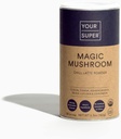 Din Super Magic Mushroom Superfood Powder - Mushroom supplement til naturlig ro, hjerne sundhed, og immunforsvar, Lavet med Økologisk Ashwagandha, Lucuma, Reishi, og Chaga Powder (30 Servere)