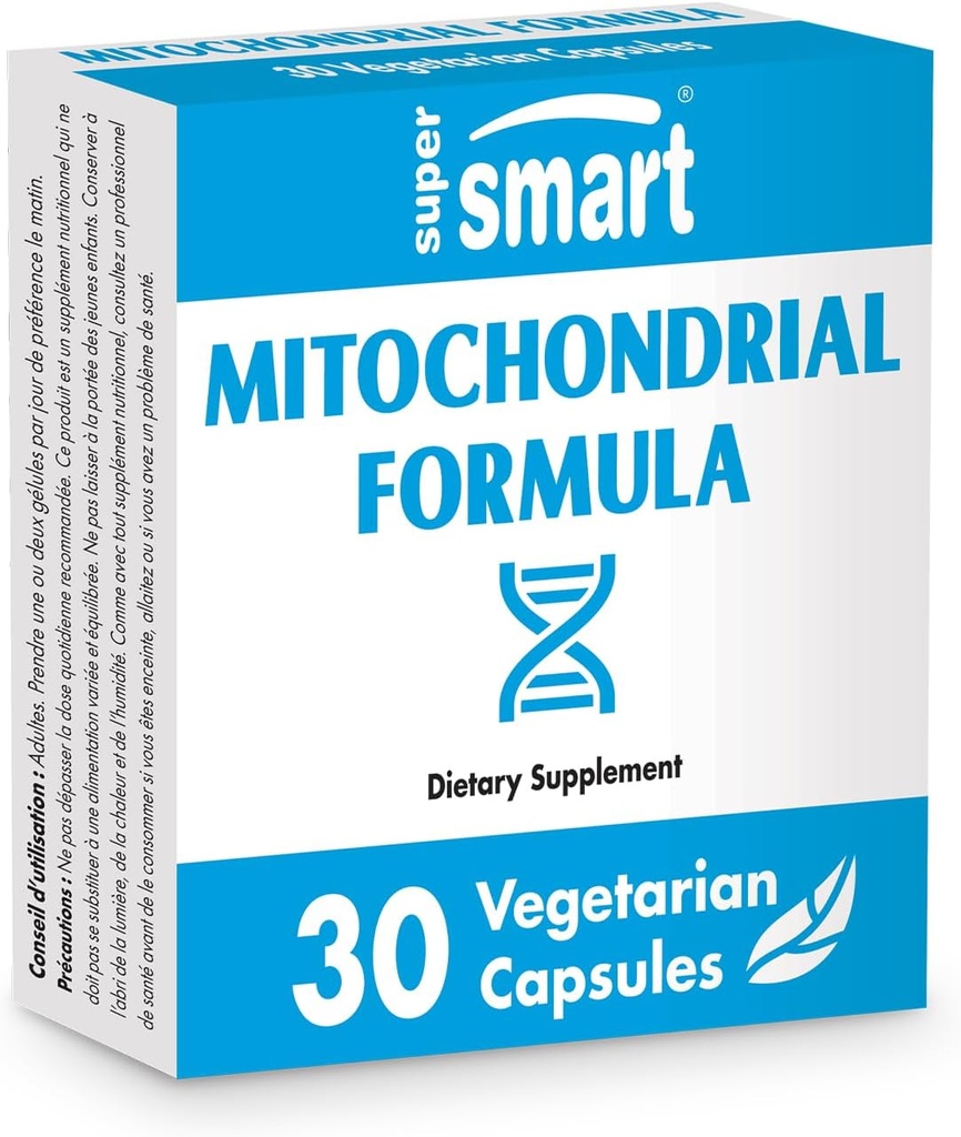 SuperSmart - Mitochondrial Formel (Advanced Formel) - med PQQ, R- Lipoic Acid, Acetyl- L- Carnitin - Mitochondrial Supplements 124; Non- GMO & Gluten Free - 30 Vegetariske kapsler
