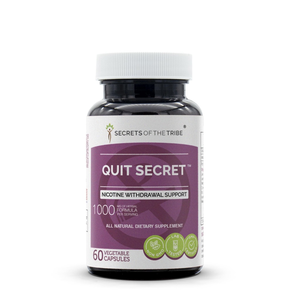 Hemmeligheder i Tribe - Afslut Secret, Nicotine tilbagetrækning support, urtetillæg Blend (60 kapsler)