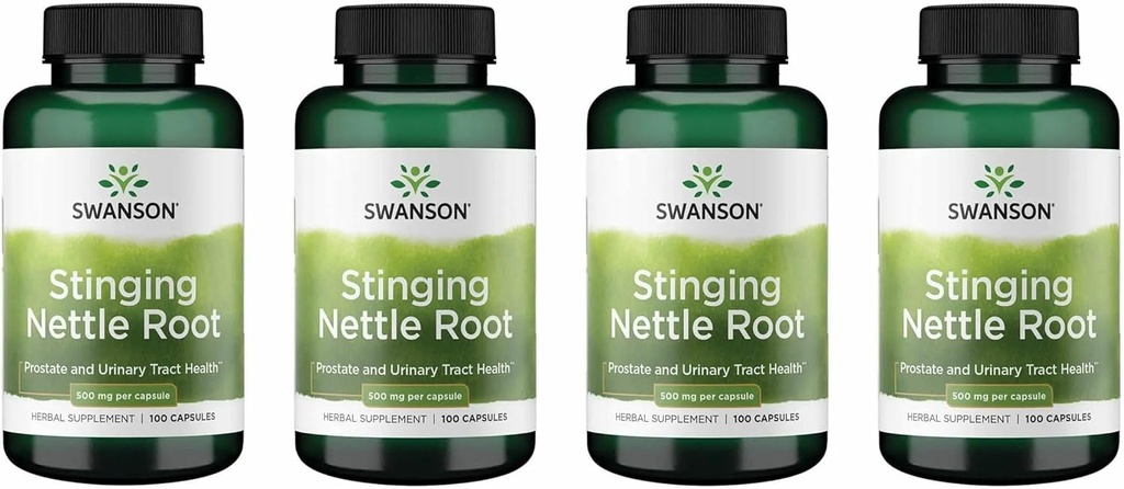 Swanson Stinging Nettle Root (Urtica Dioica) - Herbal Supplement - (100 kapsler, 500mg) (4 Pack)