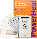 PowerHeal Bioelectric Bandage Kit til Sår Care & Fast Healing - 3-Layer w / Bioelectric Pad, Absorbent Pad, Adhesive + Sår Hydrogel - til Cuts, Abrasions, Blisters, Burns - 5-Pack, 2,3 "x 3,5"