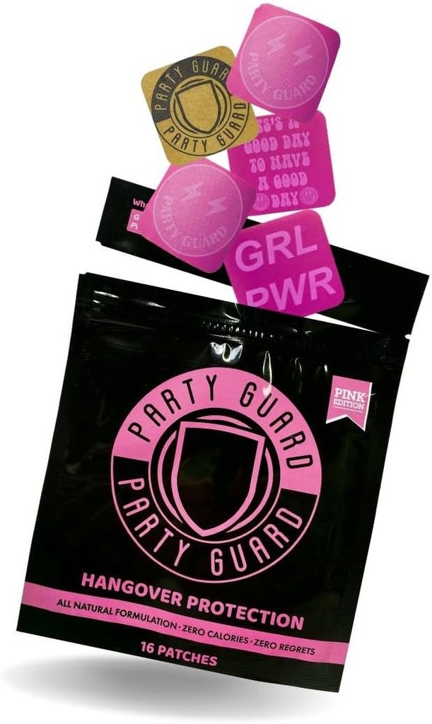 Patches 16 Pack - 100% Natural Party Defense - Forbedret Vitamin Formel - Party & Travel must Haves (Pink)
