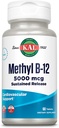 KAL Vitamin B12 Methylcobalamin 5000mcg, sund energi, Metabolisme, Nerve & Red Blood Cell Support, * Hurtig opløsning ActivMelts, Optimal Absorption, Natural Raspberry Flavor, 90 Servering, 90 Micro Tabs