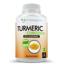 Gurkemeje supplement - 2250mg / d - Veggie Caps - 95% Curcuminoider med sort peber ekstrakt (Bioperine) - 750mg kapsler - 100% økologisk - Mest kraftfulde gurkemeje (180 Tæl)