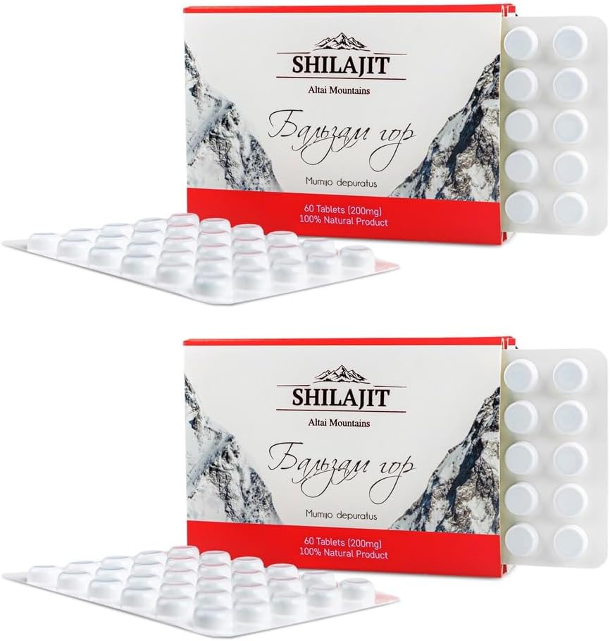 Altai Shilajit 120 Tablets Mountain Balsam Label - Original Altai Siberian 100% Pure Fulvic Acid and Trace Minerals